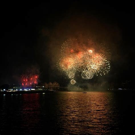 Premium Photo | Fireworks over the Marina Bay Singapore February 2019