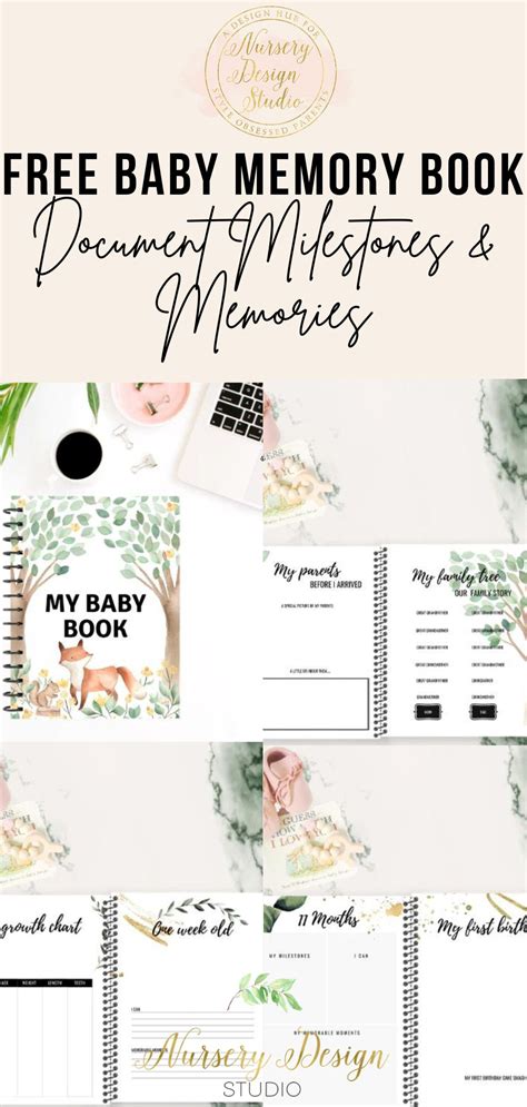 FREE BABY MEMORY BOOK TO RECORD FIRST YEAR MILESTONES PRINTABLE PDF ...