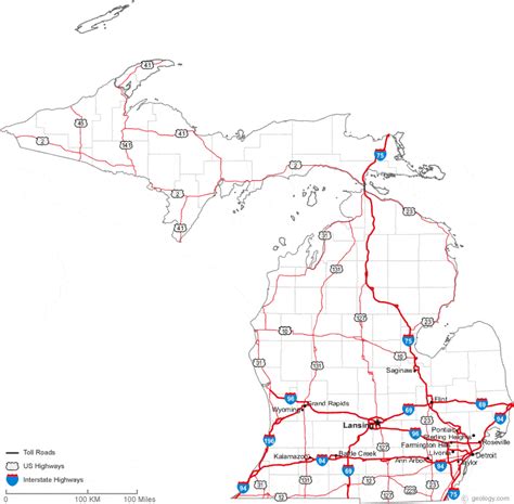 State Of Michigan Road Map - Shari Demetria