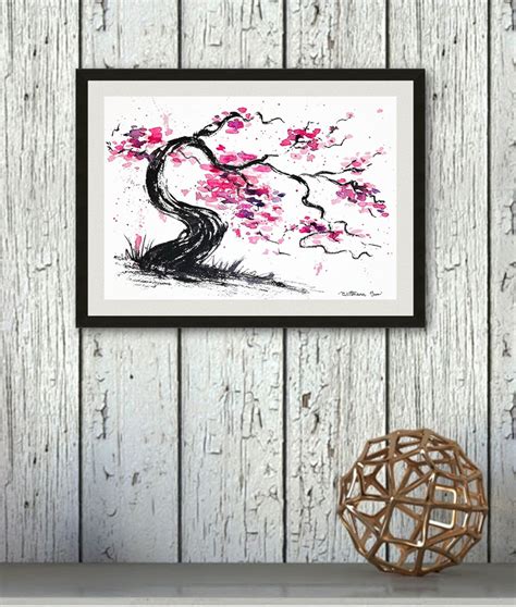 Sakura Painting Tree Original Art Cherry Blossom Japanese Art - Etsy