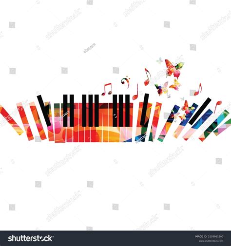 Piano Keys Musical Notes Isolated Live Stock Vector (Royalty Free) 2103861800 | Shutterstock