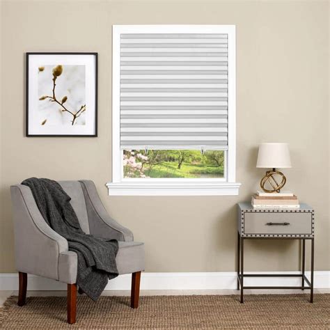 ACHIM 1-2-3 White Cordless Room Darkening Pleated Vinyl Window Shade 36 ...