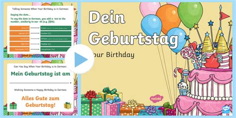 Birthday PowerPoint German (teacher made) - Twinkl