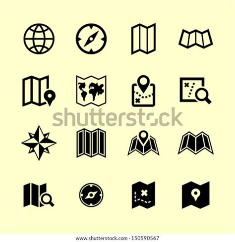 Set Map Icons Stock Vector (Royalty Free) 150590567 | Shutterstock