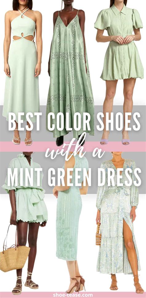 What Color Shoes to Wear with Mint Green Dress & Sage Green Outfit Ideas