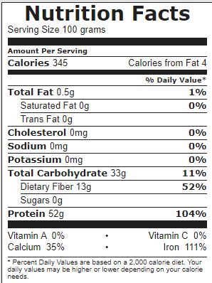 Soya Chunks Nutrition Facts 100g - Nutrition Pics