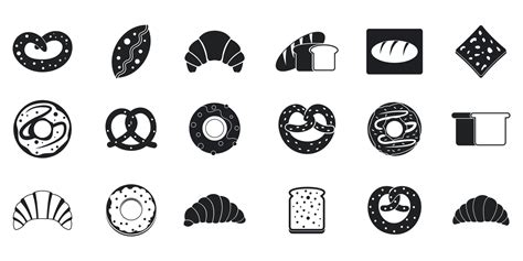 Bakery icon set, simple style 9015380 Vector Art at Vecteezy