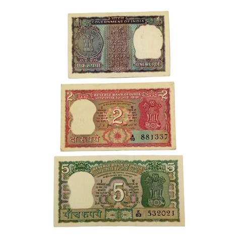 1 Rupee, 2 Rupees & 5 Rupees Old COMMEMORATIVE Series "GANDHI JI" Set 3 ...