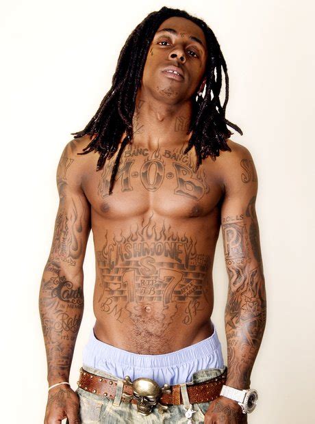 Lil Wayne's massive 'M.O.B' tattoo. - 55 Hip Hop tattoos that will ...