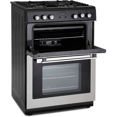 Montpellier RMC61GOX 60cm Mini Range Double Oven Gas Cooker in Stainless Steel | Appliances Direct