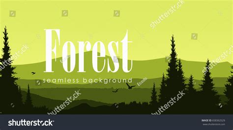 Seamless Banner Landscape Forest Vector Illustration Stock Vector (Royalty Free) 658362529 ...