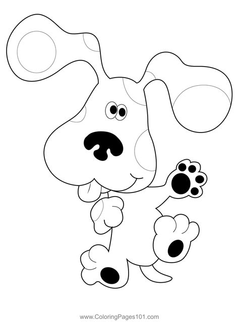 Blue Clues Showing His Paw Print Coloring Page for Kids - Free Blue's Clues Printable Coloring ...