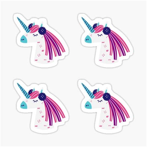 "cute pink unicorn pattern pack" Sticker by stickers-packs | Redbubble