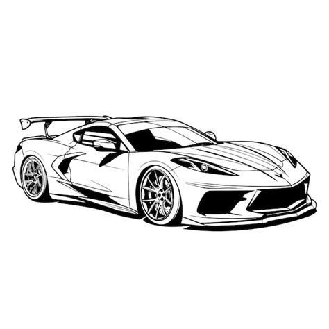 Premium Vector | Drag racing car vector illustration in black and white