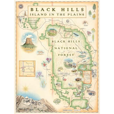 Black Hills Xplorer Map Poster