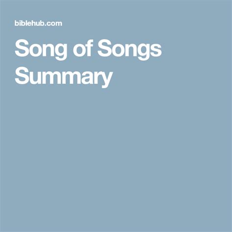 Song of Songs Summary | Songs, Summary, Bible study