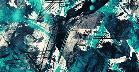 Teal And Black Abstract Painting · Free Stock Photo