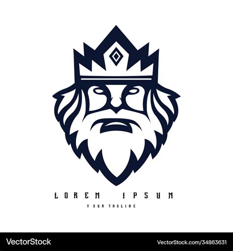 King logo design black and white version modern Vector Image