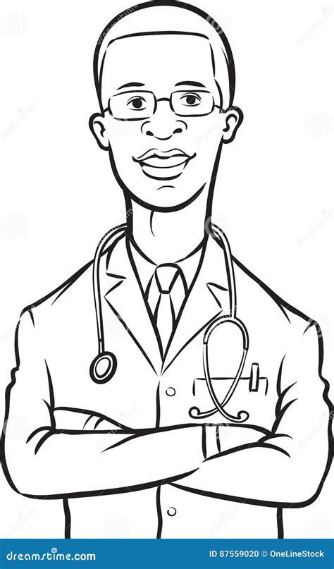 Whiteboard Drawing - African American Doctor Arms Crossed Stock Vector - Illustration of black ...