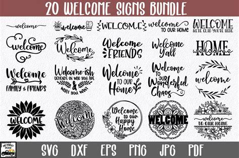 Welcome Sign Bundle - Welcome SVG Files By Shannon Keyser | TheHungryJPEG