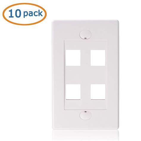 [UL Listed] Cable Matters 10-Pack 4 Port Keystone Wall Plate (Cat6 ...