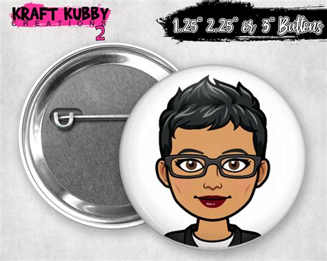 Personalized BITMOJI OR AVATAR Buttons 125 2.25 | Etsy