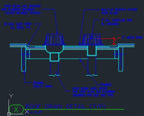 Overflow Roof Drain Cad Details