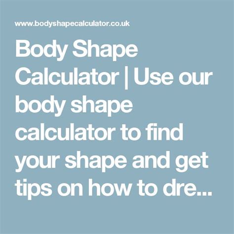 Body Shape Calculator | Use our body shape calculator to find your shape and get tips on how to ...