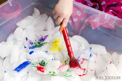 Painting Ice Cubes Activity - Busy Toddler