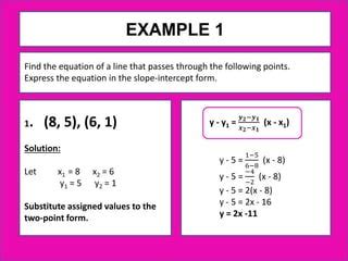 equation of the line using two point form | PPT