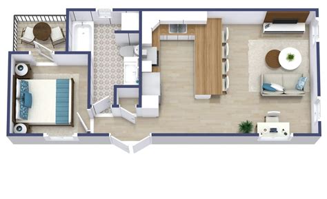 1 Bedroom Tiny House Plan