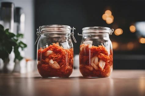 Premium AI Image | Kimchi in a jar