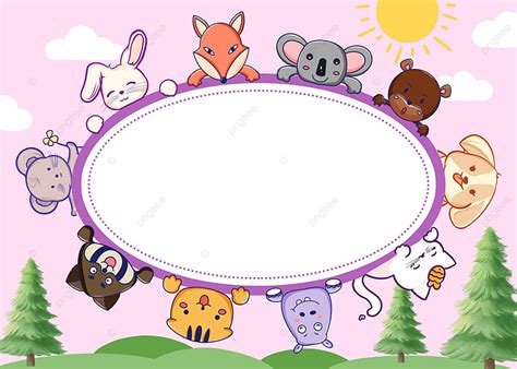 Cartoon Cute Animals Around The Table Background, Animal Decoration, Cartoon Animals, Cartoon ...