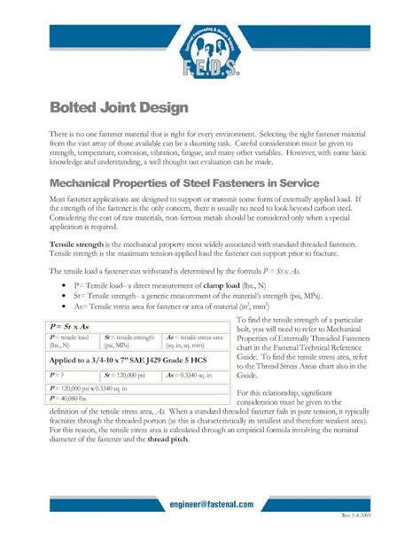 (PDF) Bolted Joint Design - Fastenal - Bolted Joint Design.pdf · Bolted ...