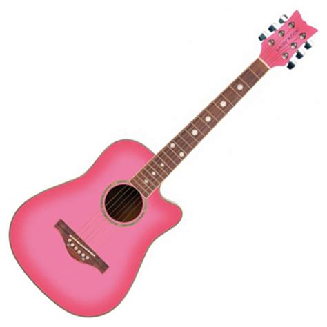 DISC Daisy Rock Wildwood Acoustic Guitar, Pink Burst at Gear4music