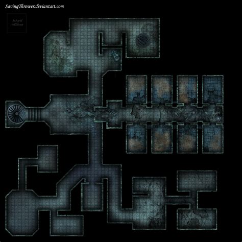 Clean abandoned prison dungeon battlemap roll20 by SavingThrower on ...