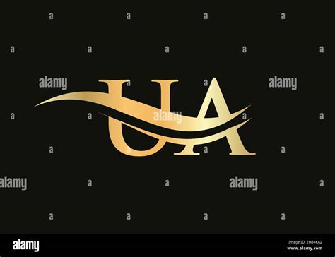 Initial UA letter linked logo vector template. Swoosh letter UA logo design. U A Logo design ...