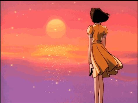 Sunset Anime Girl GIF | GIFDB.com