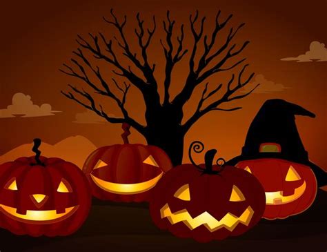 Spooky Pumpkin on Halloween Night 446101 Vector Art at Vecteezy