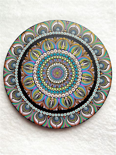 Original Dot Mandala Art on Canvas Hand Painted Wall Art Home Decor Boho Art for Bedroom Living ...