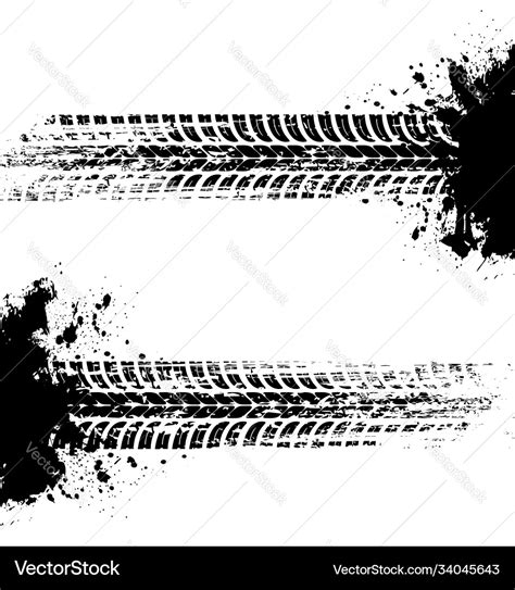 Tire prints car tyre tracks isolated marks Vector Image