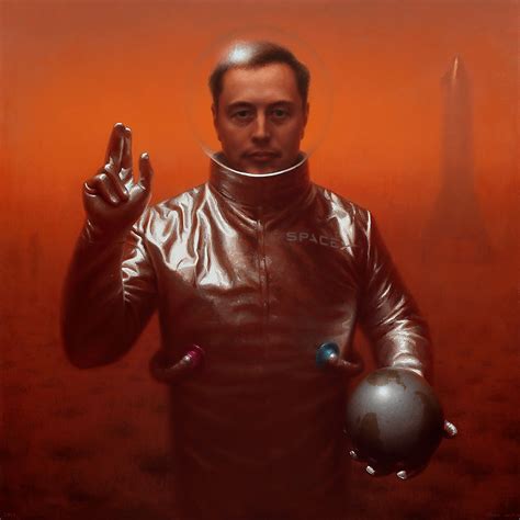 Painting of Elon Musk on Mars by Conor Walton | human Mars