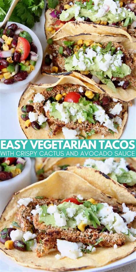 Vegetarian Crispy Cactus Tacos Recipe - WhitneyBond.com