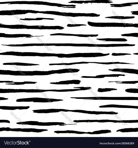 Hand drawn stripes seamless pattern black ink Vector Image