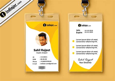 Multipurpose Corporate Office Id Card Free Psd Template Regarding College Id Card Template Psd ...