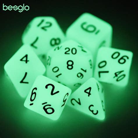 DND Dice Set Glow in the Dark – Kinky Cloth