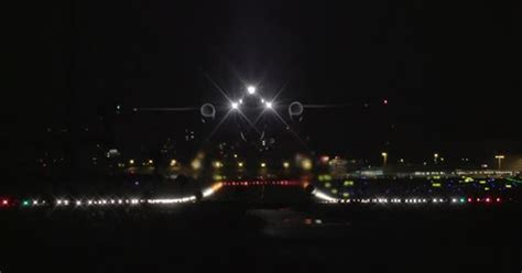 Airplane Taking Off at Night from Airport Runway, Stock Video - Envato Elements