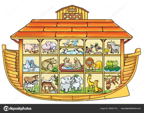 Noah's Ark Filled Animals Cut White Background Stock Vector Image by ©z.olga0164.gmail.com ...