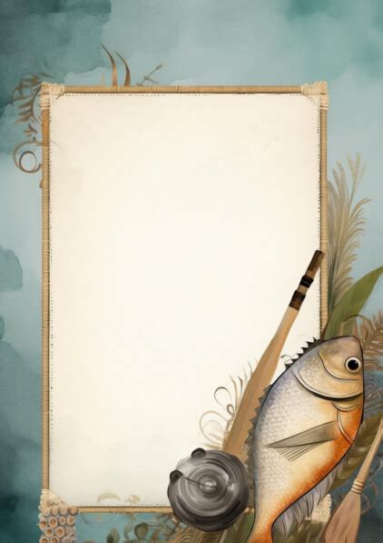 Download Fishing Frame with Fish and Fishing Rods Backgrounds Online - Creative Fabrica