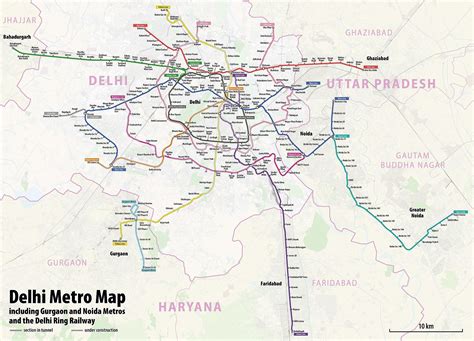 Map of New Delhi metro: metro lines and metro stations of New Delhi